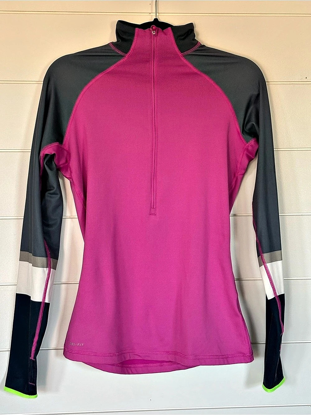 Nike Pro Color Block Mock Neck Pullover Size Medium